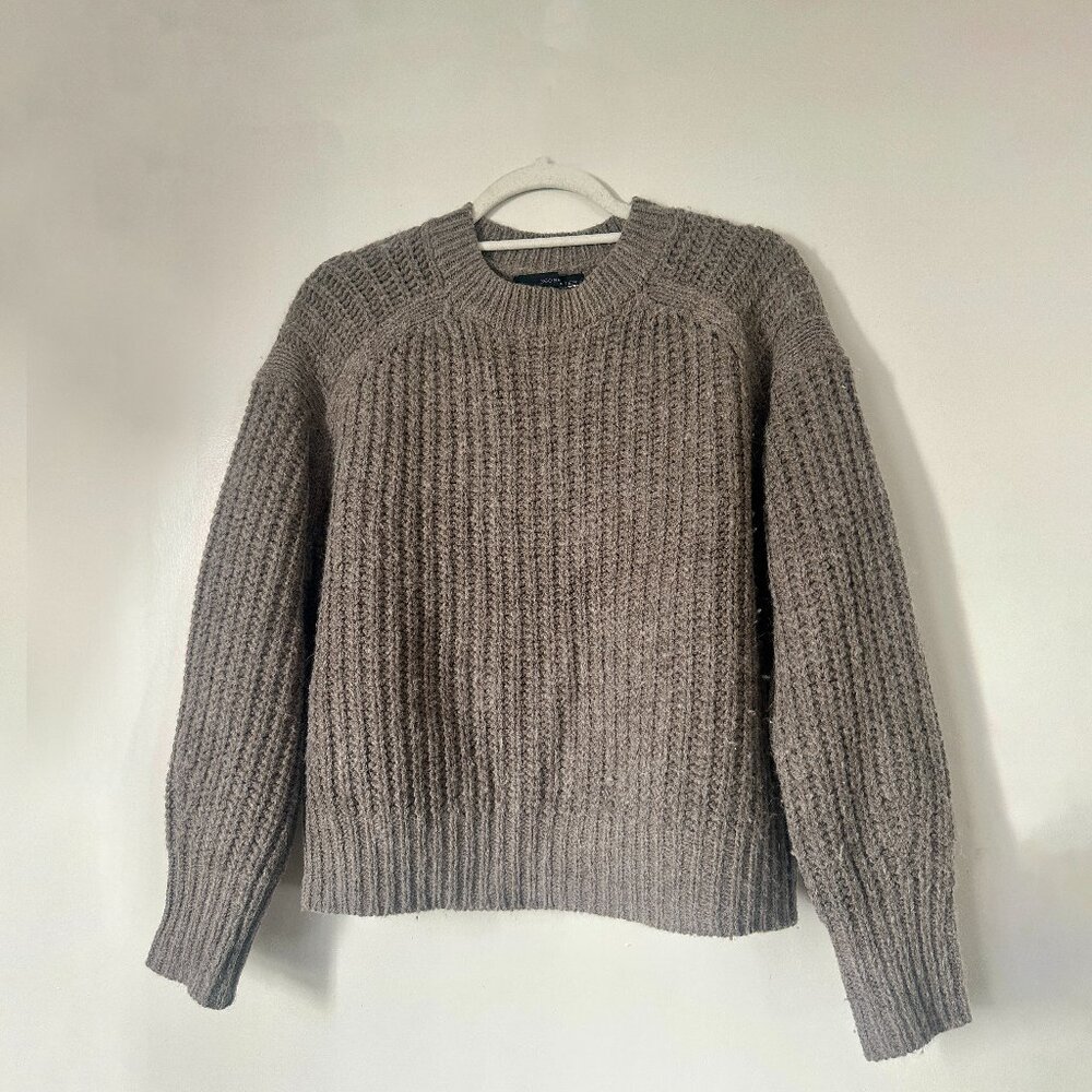 360 Cashmere Abbot Chunky Knit Sweater – Brown, Size XS